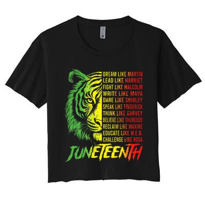 Juneteenth Dream Like Leaders Black History Women's Crop Top Tee