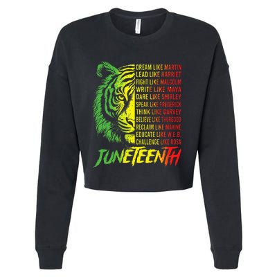 Juneteenth Dream Like Leaders Black History Cropped Pullover Crew