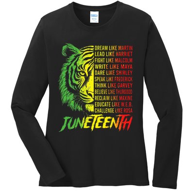 Juneteenth Dream Like Leaders Black History Ladies Long Sleeve Shirt