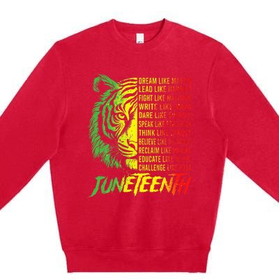 Juneteenth Dream Like Leaders Black History Premium Crewneck Sweatshirt