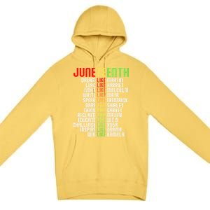 Juneteenth Dream Like Leaders Black Gift Premium Pullover Hoodie