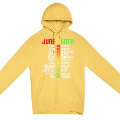 Juneteenth Dream Like Leaders Black Gift Premium Pullover Hoodie