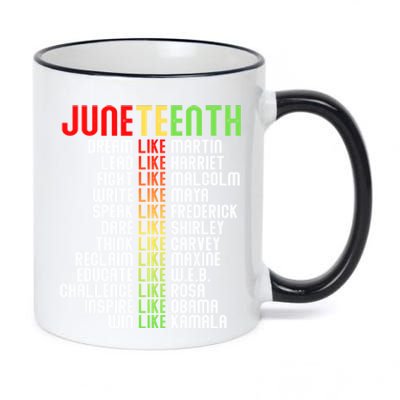 Juneteenth Dream Like Leaders Black Gift 11oz Black Color Changing Mug