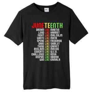 Juneteenth Dream Like Leaders Black Gift Tall Fusion ChromaSoft Performance T-Shirt