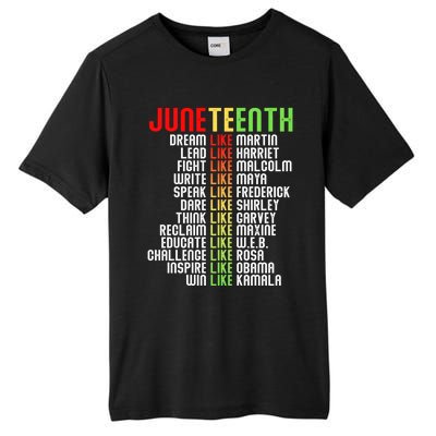 Juneteenth Dream Like Leaders Black Gift Tall Fusion ChromaSoft Performance T-Shirt