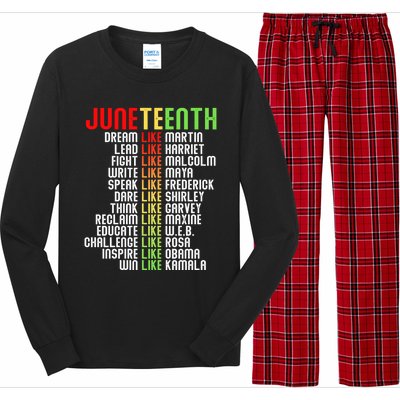 Juneteenth Dream Like Leaders Black Gift Long Sleeve Pajama Set