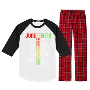 Juneteenth Dream Like Leaders Black Gift Raglan Sleeve Pajama Set