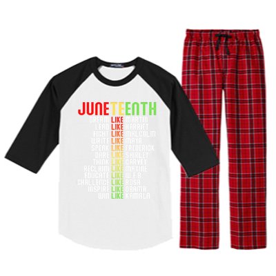 Juneteenth Dream Like Leaders Black Gift Raglan Sleeve Pajama Set