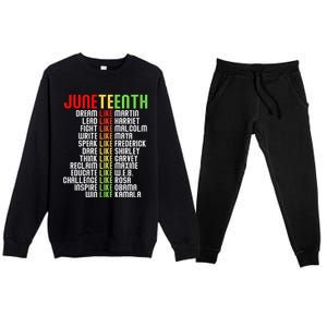 Juneteenth Dream Like Leaders Black Gift Premium Crewneck Sweatsuit Set