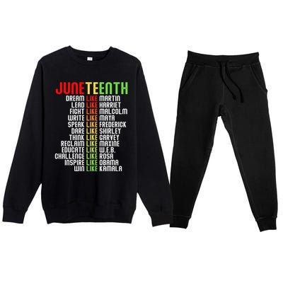 Juneteenth Dream Like Leaders Black Gift Premium Crewneck Sweatsuit Set