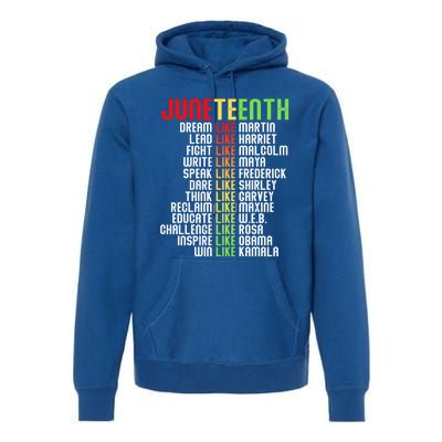 Juneteenth Dream Like Leaders Black Gift Premium Hoodie