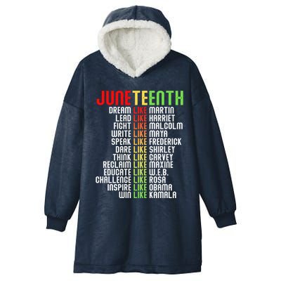 Juneteenth Dream Like Leaders Black Gift Hooded Wearable Blanket