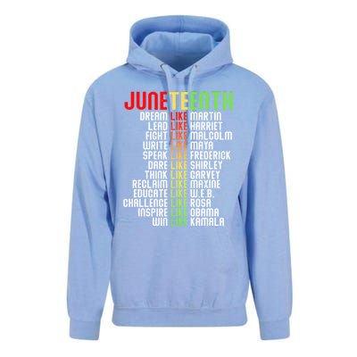 Juneteenth Dream Like Leaders Black Gift Unisex Surf Hoodie