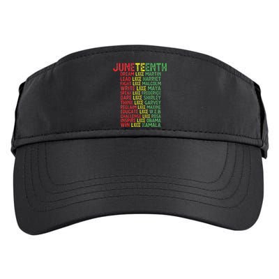 Juneteenth Dream Like Leaders Black  Adult Drive Performance Visor