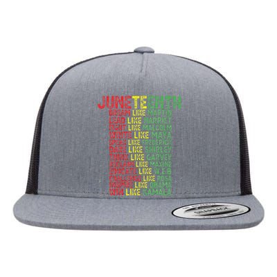 Juneteenth Dream Like Leaders Black  Flat Bill Trucker Hat