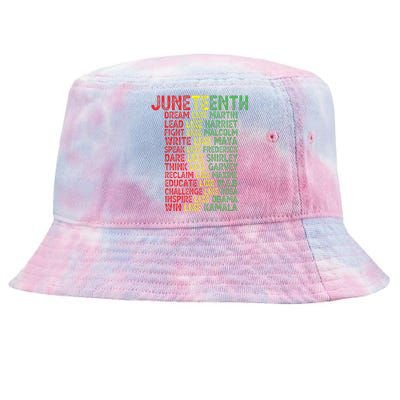 Juneteenth Dream Like Leaders Black  Tie-Dyed Bucket Hat