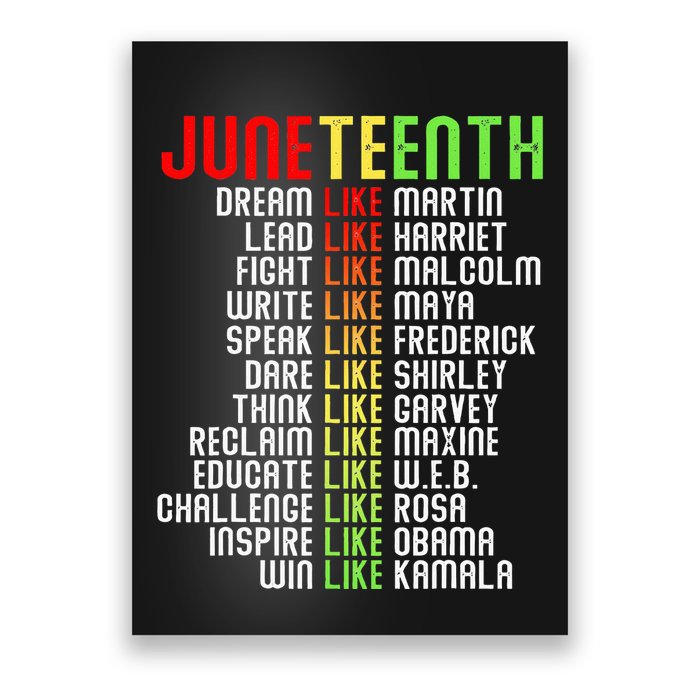 Juneteenth Dream Like Leaders Poster