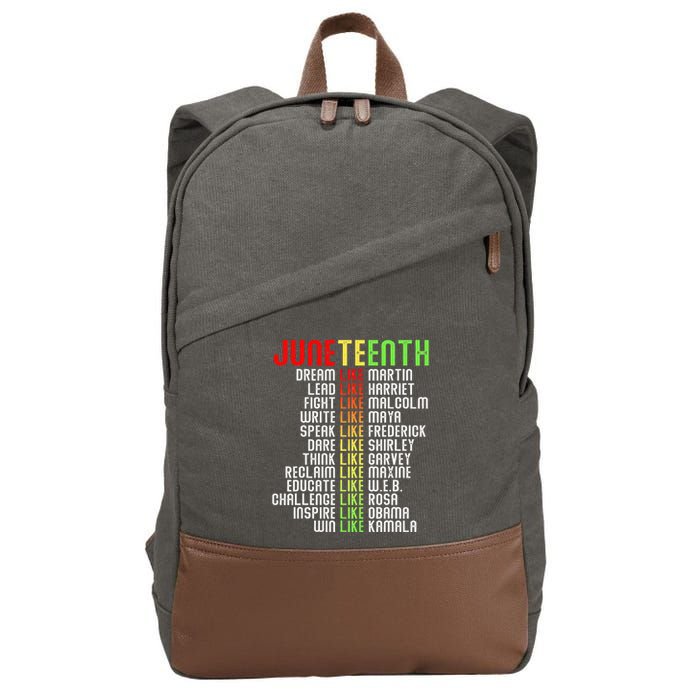 Juneteenth Dream Like Leaders Cotton Canvas Backpack