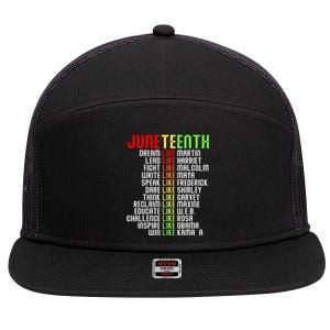 Juneteenth Dream Like Leaders Black Women Boy Girl 7 Panel Mesh Trucker Snapback Hat