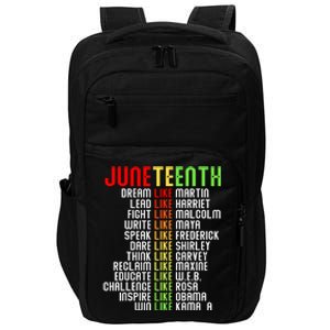 Juneteenth Dream Like Leaders Black Women Boy Girl Impact Tech Backpack