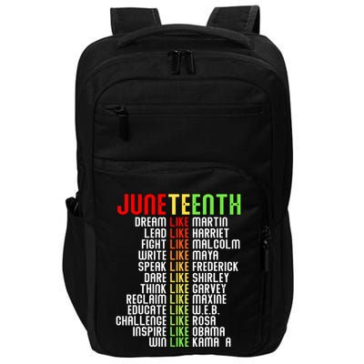 Juneteenth Dream Like Leaders Black Women Boy Girl Impact Tech Backpack