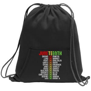 Juneteenth Dream Like Leaders Black Women Boy Girl Sweatshirt Cinch Pack Bag