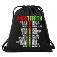 Juneteenth Dream Like Leaders Black Women Boy Girl Drawstring Bag