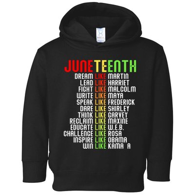 Juneteenth Dream Like Leaders Black Women Boy Girl Toddler Hoodie