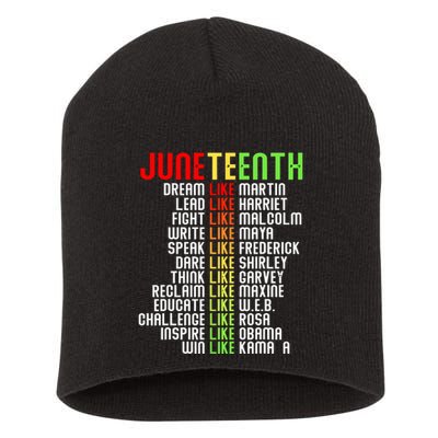 Juneteenth Dream Like Leaders Black Women Boy Girl Short Acrylic Beanie
