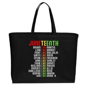 Juneteenth Dream Like Leaders Black Women Boy Girl Cotton Canvas Jumbo Tote