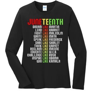 Juneteenth Dream Like Leaders Black Men Women Ladies Long Sleeve Shirt