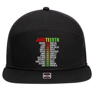 Juneteenth Dream Like Leaders Black Gift Men Women Boy Girl Gift 7 Panel Mesh Trucker Snapback Hat