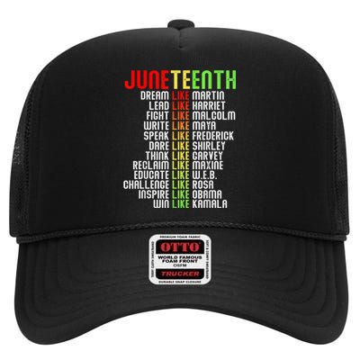 Juneteenth Dream Like Leaders Black Gift Men Women Boy Girl Gift High Crown Mesh Back Trucker Hat