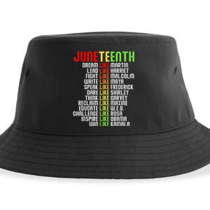 Juneteenth Dream Like Leaders Black Gift Men Women Boy Girl Gift Sustainable Bucket Hat