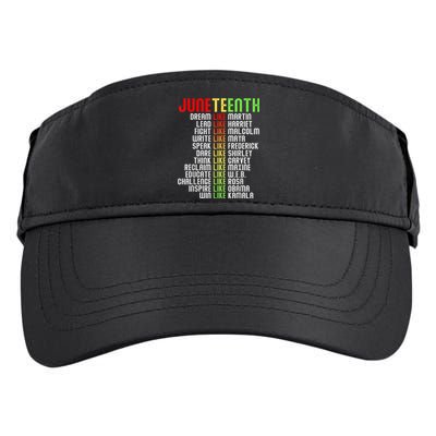 Juneteenth Dream Like Leaders Black Gift Men Women Boy Girl Gift Adult Drive Performance Visor