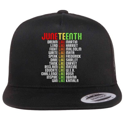 Juneteenth Dream Like Leaders Black Gift Men Women Boy Girl Gift Flat Bill Trucker Hat