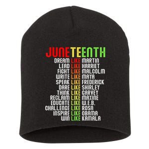 Juneteenth Dream Like Leaders Black Gift Men Women Boy Girl Gift Short Acrylic Beanie