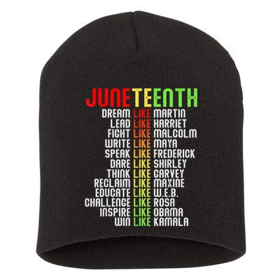 Juneteenth Dream Like Leaders Black Gift Men Women Boy Girl Gift Short Acrylic Beanie