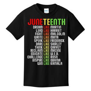 Juneteenth Dream Like Leaders Black Gift Men Women Boy Girl Gift Kids T-Shirt