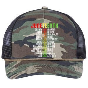 Juneteenth Dream Like Leaders Black Gift Men Women Boy Girl Gift Retro Rope Trucker Hat Cap