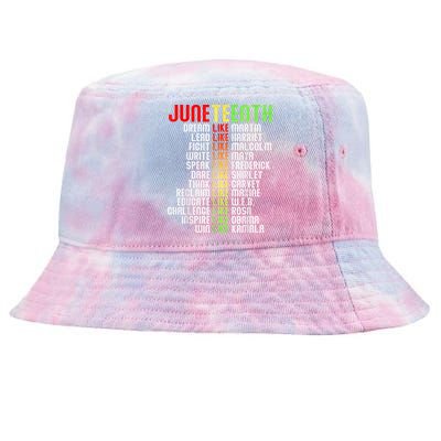 Juneteenth Dream Like Leaders Black Gift Men Women Boy Girl Gift Tie-Dyed Bucket Hat