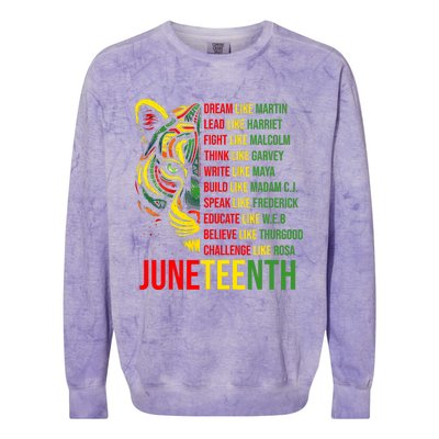 Juneteenth Dream Like Leaders Black History Colorblast Crewneck Sweatshirt