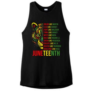 Juneteenth Dream Like Leaders Black History Ladies PosiCharge Tri-Blend Wicking Tank