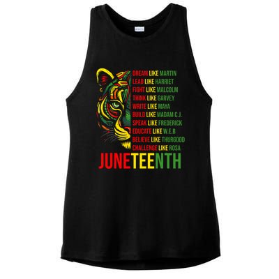 Juneteenth Dream Like Leaders Black History Ladies PosiCharge Tri-Blend Wicking Tank