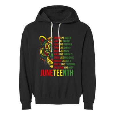 Juneteenth Dream Like Leaders Black History Garment-Dyed Fleece Hoodie