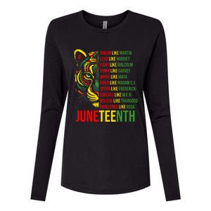 Juneteenth Dream Like Leaders Black History Womens Cotton Relaxed Long Sleeve T-Shirt