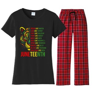 Juneteenth Dream Like Leaders Black History Women's Flannel Pajama Set