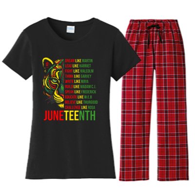 Juneteenth Dream Like Leaders Black History Women's Flannel Pajama Set