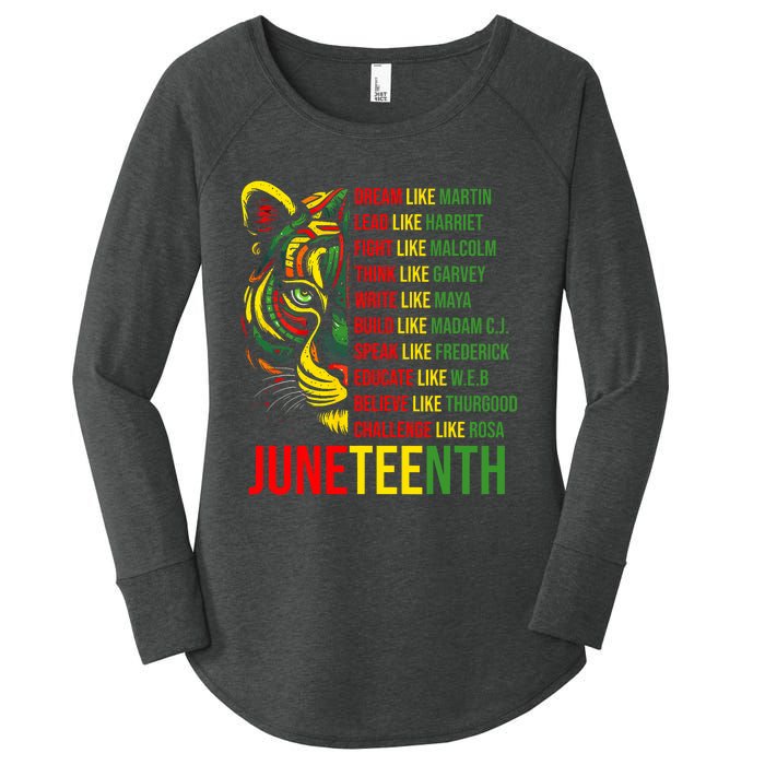 Juneteenth Dream Like Leaders Black History Women's Perfect Tri Tunic Long Sleeve Shirt