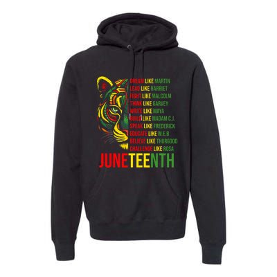 Juneteenth Dream Like Leaders Black History Premium Hoodie